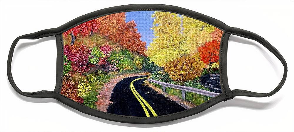  Face Mask featuring the painting Adirondack Country Road by Peggy Miller