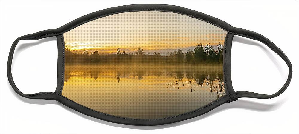Fall Face Mask featuring the photograph Adirondacks Autumn at Tupper Lake 2 by Ron Long Ltd Photography
