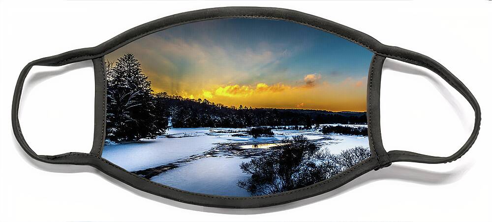 Adk Sunset Face Mask featuring the photograph ADK Sunset by David Patterson