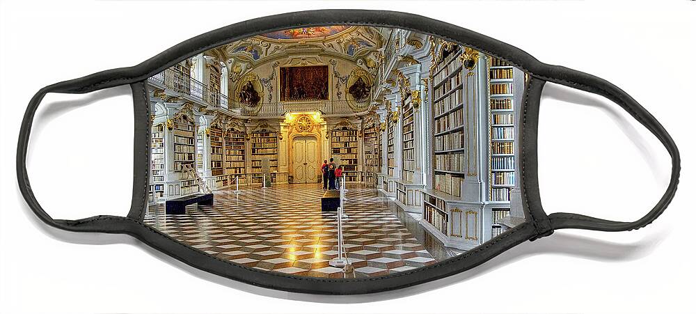 Austria Face Mask featuring the photograph Admont Benedictine Monastery - Baroque Library - Austria by Paolo Signorini
