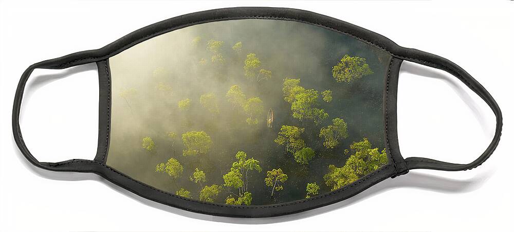 Awesome Face Mask featuring the photograph Aerial View Of Swamp by Khanh Bui Phu