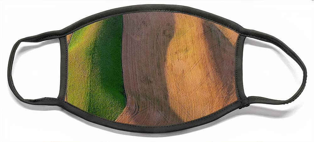 Aerial Face Mask featuring the photograph after Harvest Island by Doug Davidson