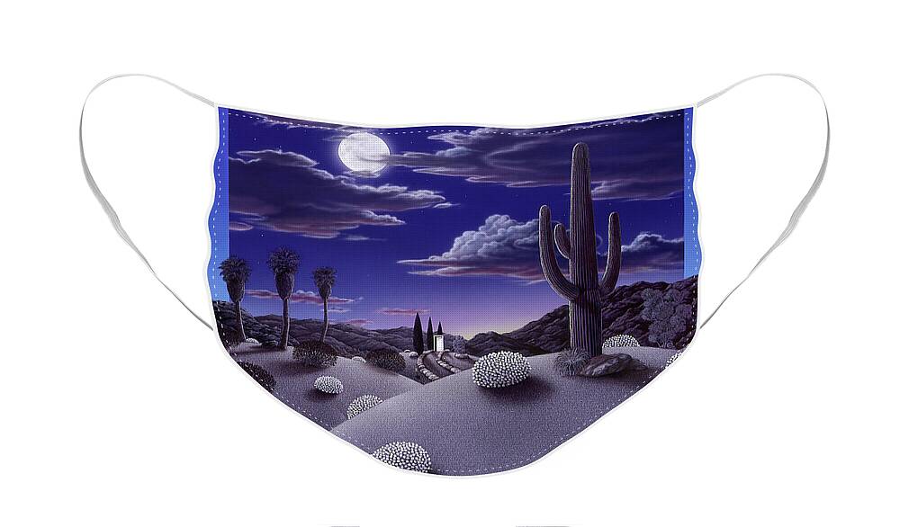 Desert Face Mask featuring the painting After the Rain by Snake Jagger