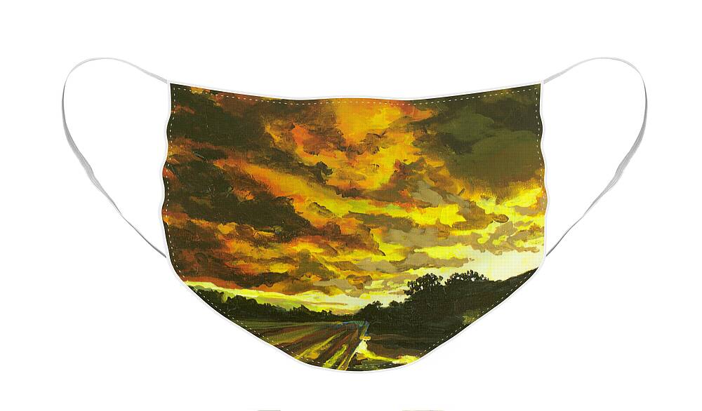 Storm Face Mask featuring the painting After the Storm by Allison Fox