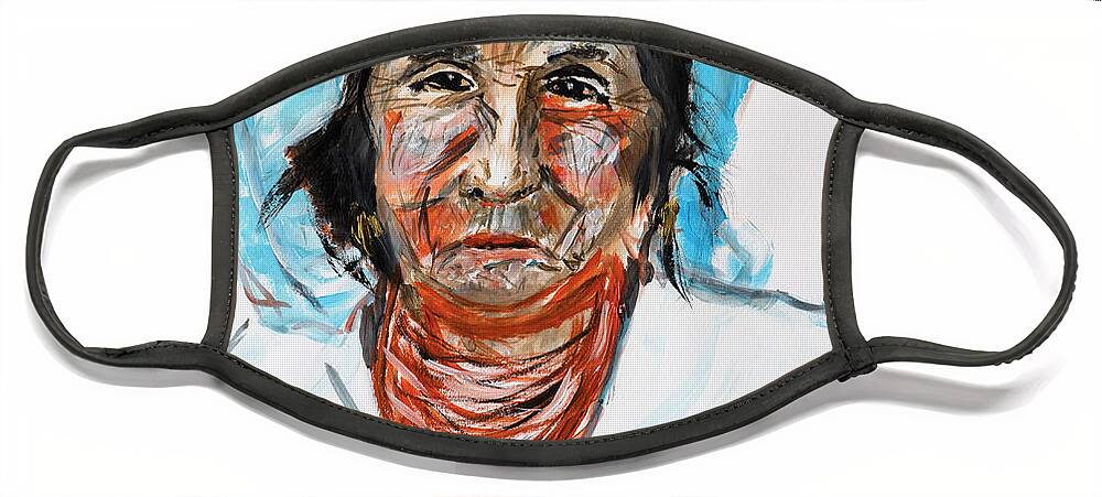 Woman Face Mask featuring the painting Ageless Beauty by Mark Ross