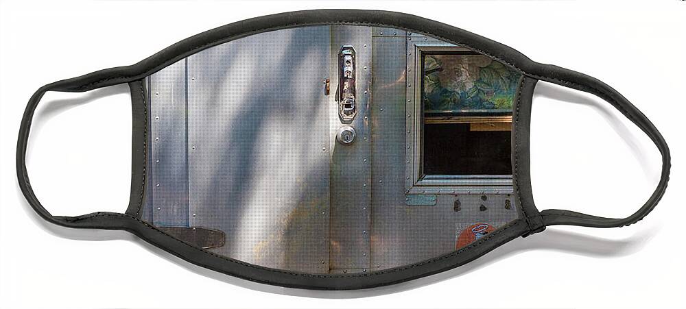 Airstream Face Mask featuring the photograph Airstream Door by Craig J Satterlee
