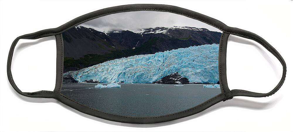 Glacier Face Mask featuring the photograph Alaska glacier along the Kenai Fjord by L Bosco