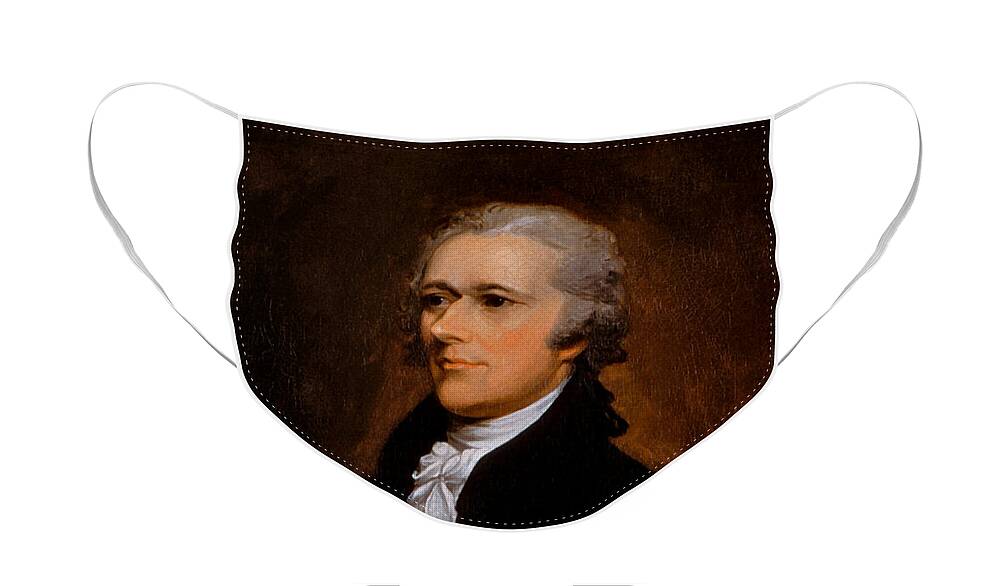 Alexander Hamilton Face Mask featuring the painting Alexander Hamilton by War Is Hell Store
