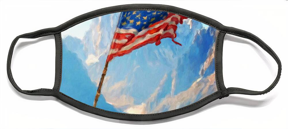 America Face Mask featuring the painting American Discovery by Trask Ferrero