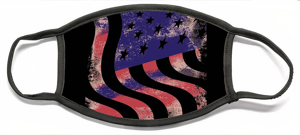 Funny Face Mask featuring the digital art American Flag by Flippin Sweet Gear
