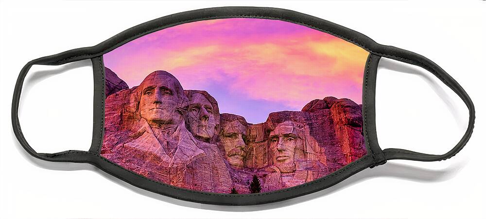 Mt. Rushmore Face Mask featuring the photograph American History...Alive in Stone - Mount Rushmore, South Dakota by Sam Antonio