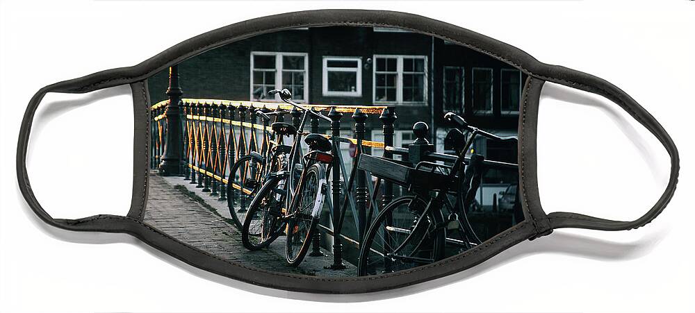 #instagram #edgalagan #galagan #edwardgalagan #nederland #netherlands #dutch #bestphotos #artgallery #artgalerie #eindhoven #boat #eduardgalagan #reflection #cityphotography #bestphotography #bestartphoto #bestartphotography #bridge #topphotography #amsterdam #church #canal #evening #town #city #autumn #architecturephotos #bike #bicycle Face Mask featuring the digital art Amsterdam. Golden Evening. by Edward Galagan