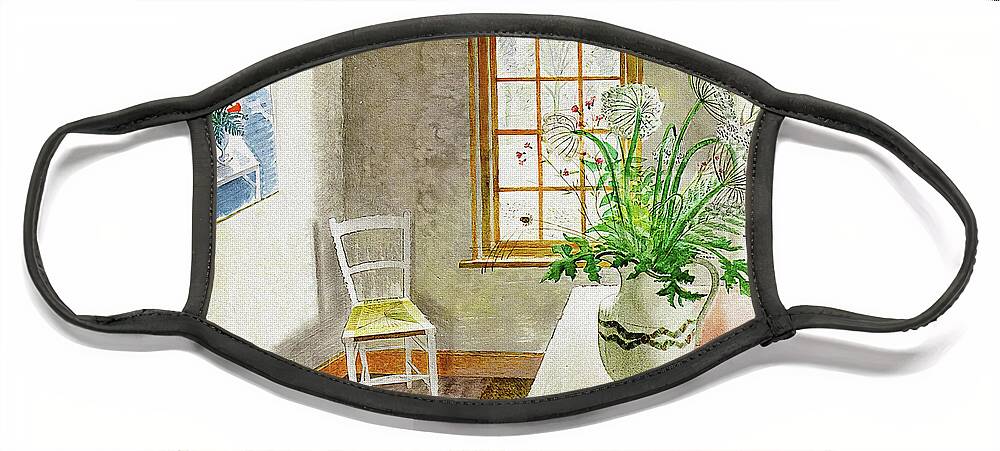 Cc0 Face Mask featuring the photograph An Ironbridge Interior by ERIC RAVILIOUS by Jack Torcello