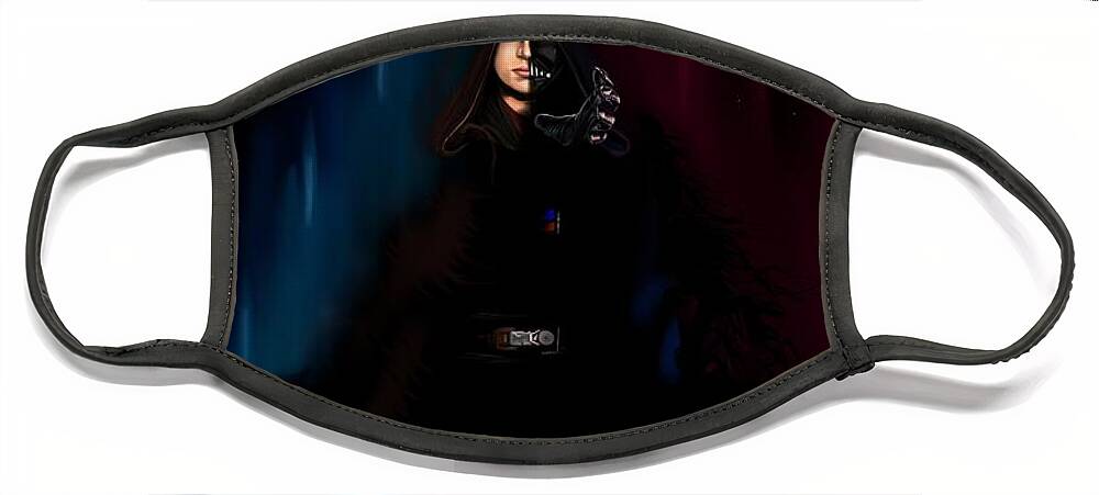Portrait Face Mask featuring the digital art Anakin by Norman Klein