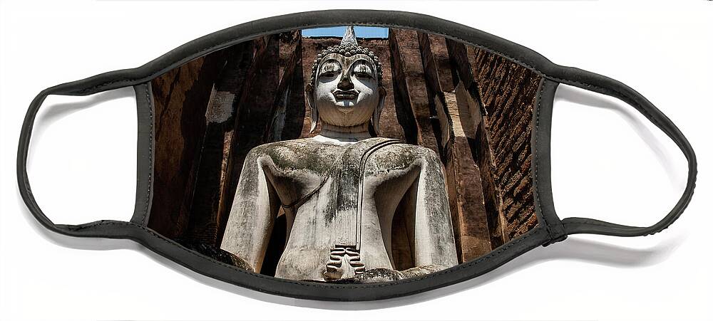 Wat Si Chum Face Mask featuring the photograph A Treasure In The Ruins - Sukhothai Kingdom Ruins, Thailand by Earth And Spirit