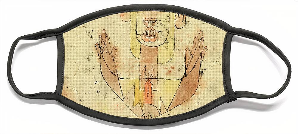Paul Klee Face Mask featuring the painting Angelus Novus, New Angel by Paul Klee