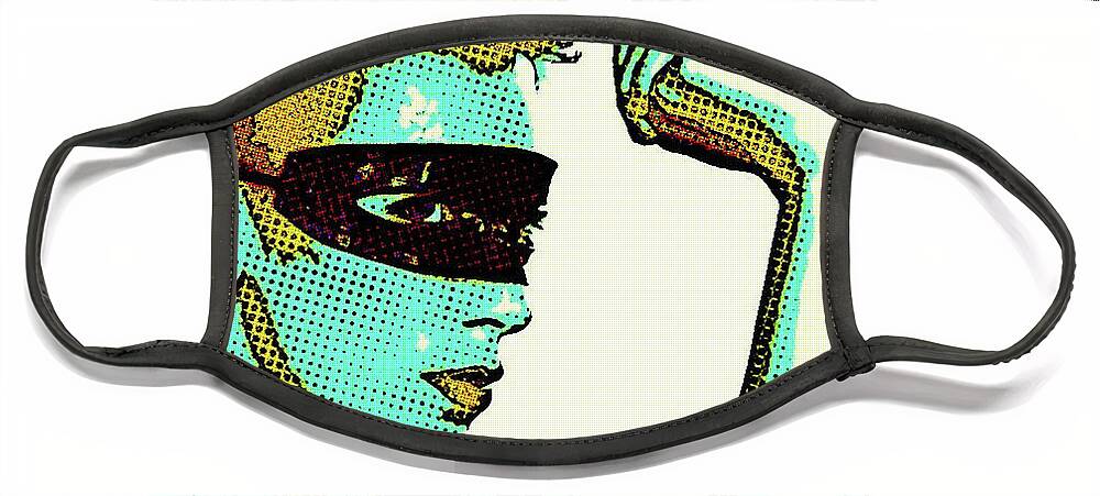 Annie Lennox Face Mask featuring the digital art Annie Lennox by Jayime Jean
