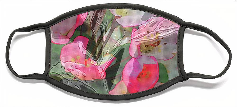 Flowers Face Mask featuring the digital art Apple Blooms at Easter by Nancy Olivia Hoffmann