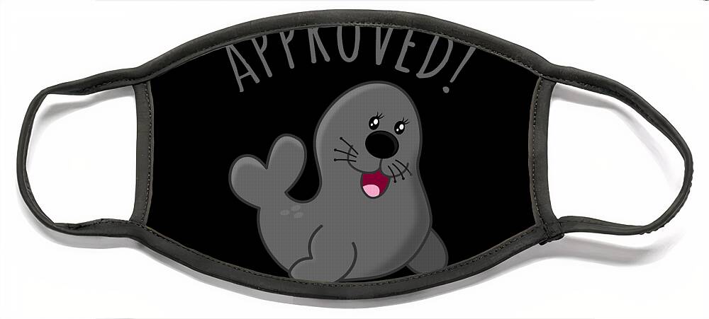 Funny Face Mask featuring the digital art Approved Seal Of Approval by Flippin Sweet Gear