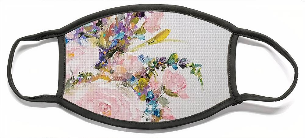 Flowers Face Mask featuring the painting April's Pearls right by Judith Rhue