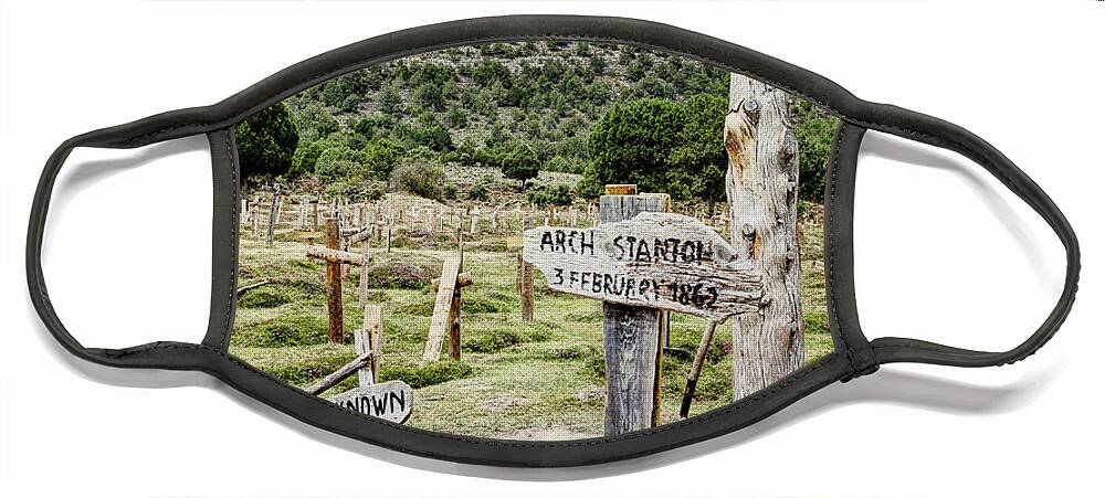Arch Stanton Grave Face Mask featuring the photograph Arch Stanton Grave at Sad Hill by Weston Westmoreland