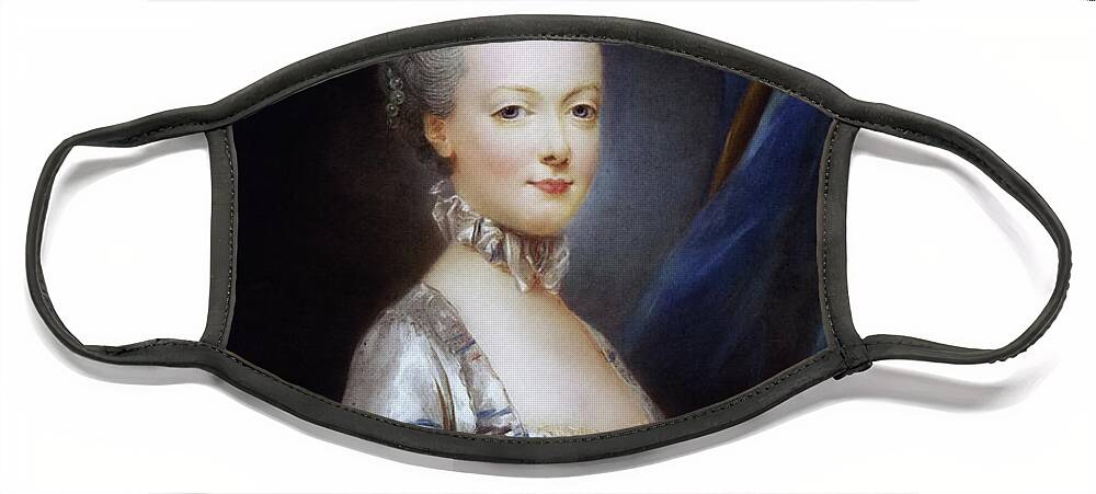 Archduchess Maria Antonia Of Austria Face Mask featuring the painting Archduchess Maria Antonia of Austria by Joseph Ducreux Classical Fine Art Old Masters Reproduction by Rolando Burbon