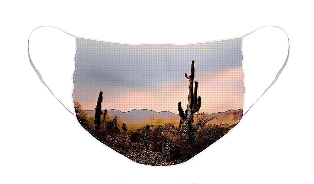 Artware Face Mask featuring the photograph Arizona's Table Top Mountain by Judy Kennedy