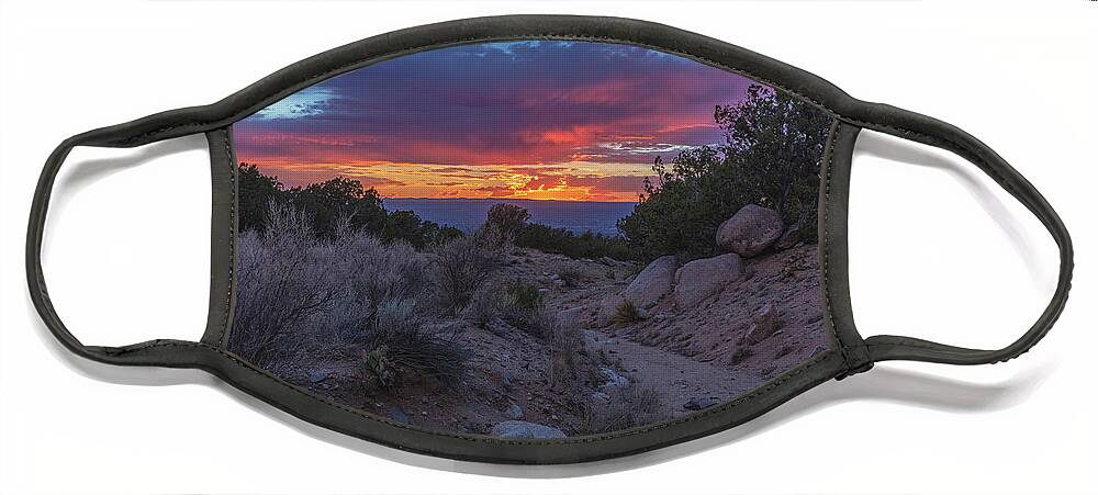 Landscape Face Mask featuring the photograph Arroyo Sunset by Seth Betterly