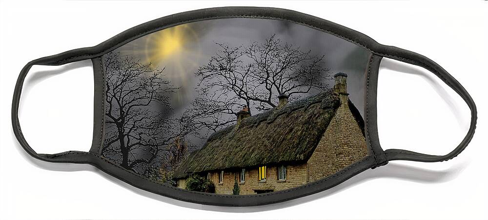 England Storm Spooky Face Mask featuring the digital art Art-1151 by Bob Shimer