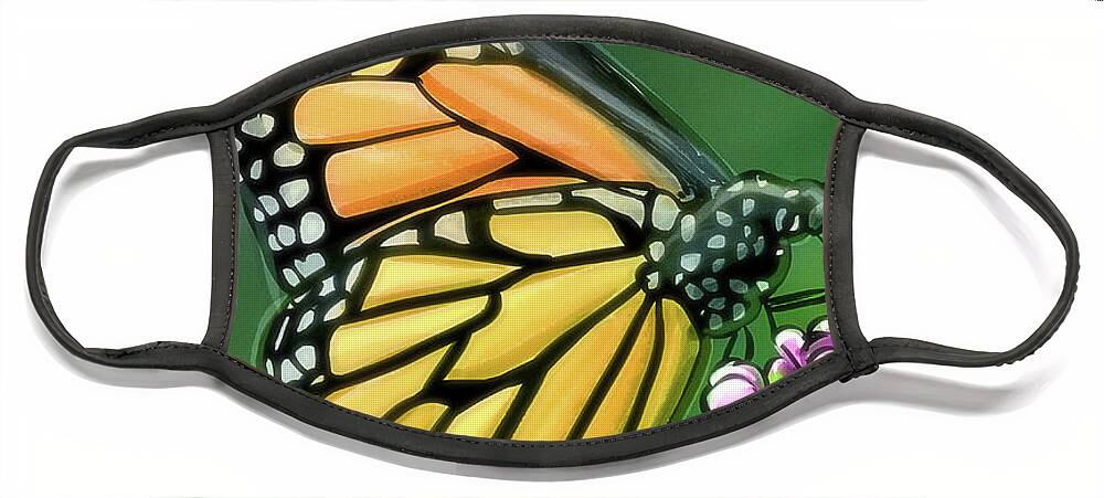 Butterflies Face Mask featuring the digital art Art - Wonderful Butterfly by Matthias Zegveld
