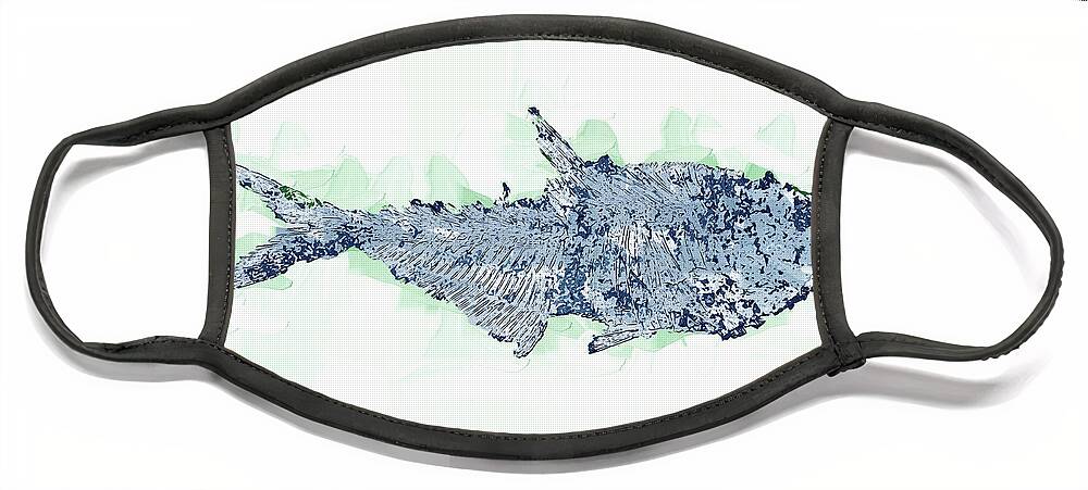 Blue Face Mask featuring the photograph Artistic Fossil Fish by Pete Klinger