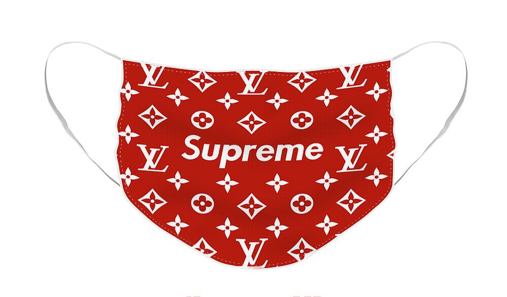 Supreme louis vuitton red pattern Face Mask for Sale by SupLA Fresh
