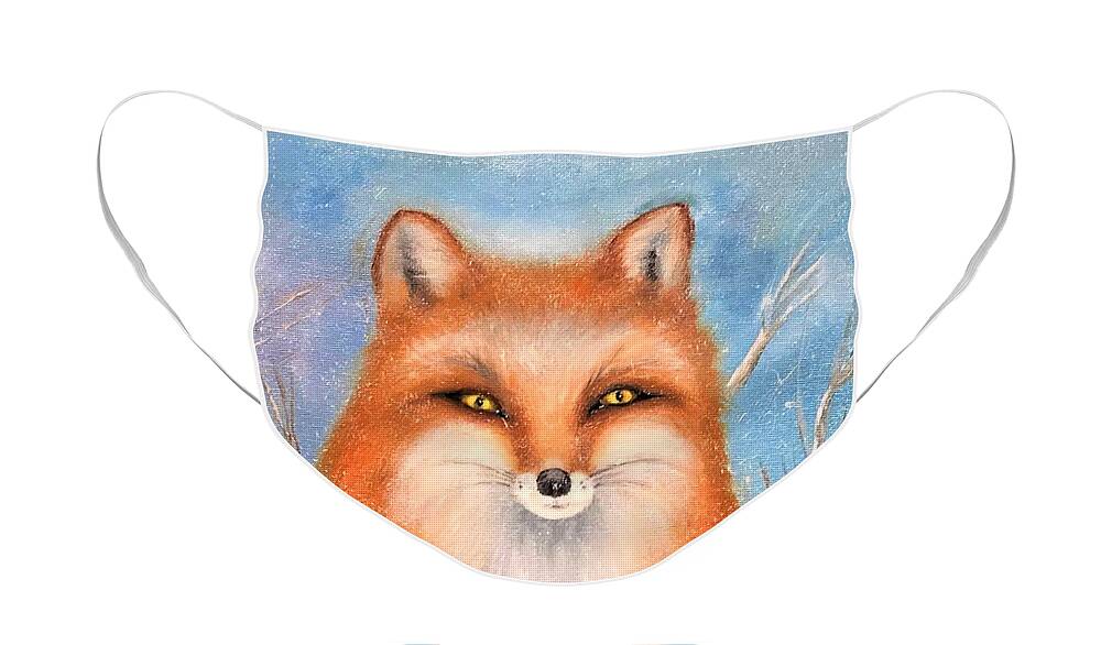 Wall Art Animals Fox  Red Fox Gloss Print Cards Of Original Painting Fox Double Page Postcard Of Original Painting White Envelope Greeting Cards Posters Face Mask featuring the photograph Fox by Tanya Harr