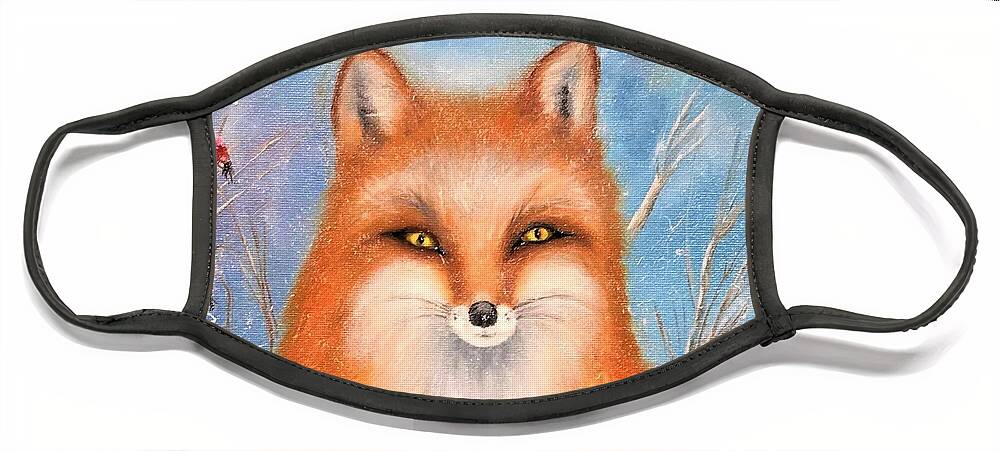 Wall Art Animals Fox  Red Fox Gloss Print Cards Of Original Painting Fox Double Page Postcard Of Original Painting White Envelope Greeting Cards Posters Face Mask featuring the photograph Fox by Tanya Harr