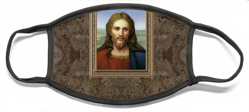 Christian Art Face Mask featuring the painting Christ in Red and Blue by Kurt Wenner