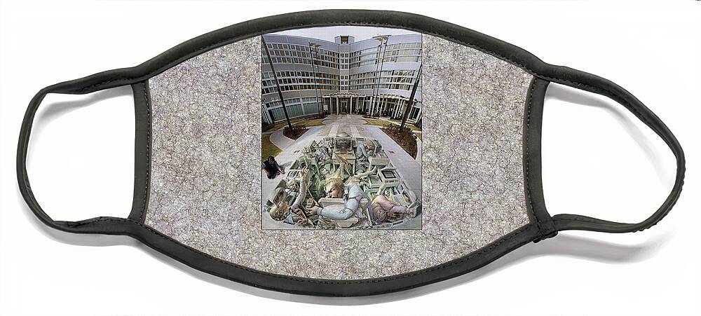 Officestress Face Mask featuring the painting Office Stress by Kurt Wenner
