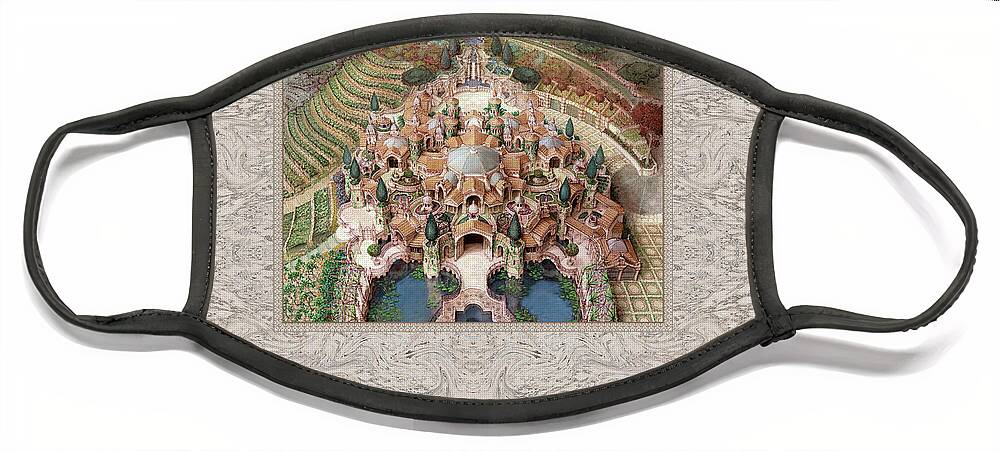 Villa Face Mask featuring the painting Villa Te by Kurt Wenner