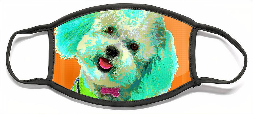 Dogs Face Mask featuring the photograph PopART Poodle by Renee Spade Photography