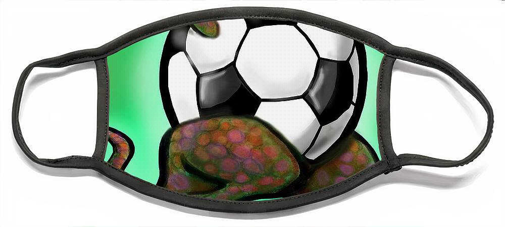 Soccer Face Mask featuring the digital art Soccer Beast by Kevin Middleton