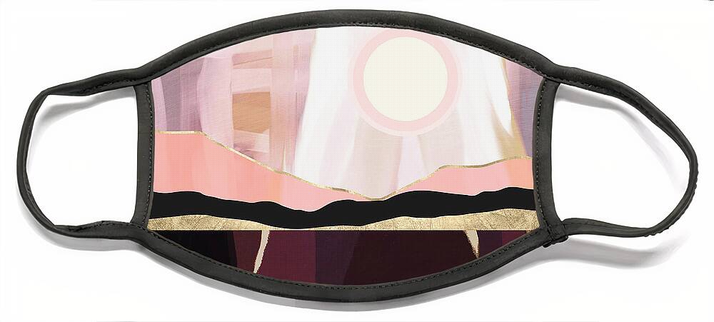 Mauve Face Mask featuring the digital art Mauve Sky by Spacefrog Designs