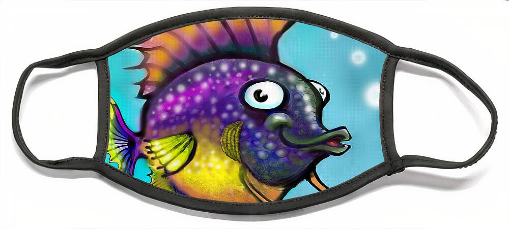 Rainbow Face Mask featuring the painting Rainbow Fish #2 by Kevin Middleton