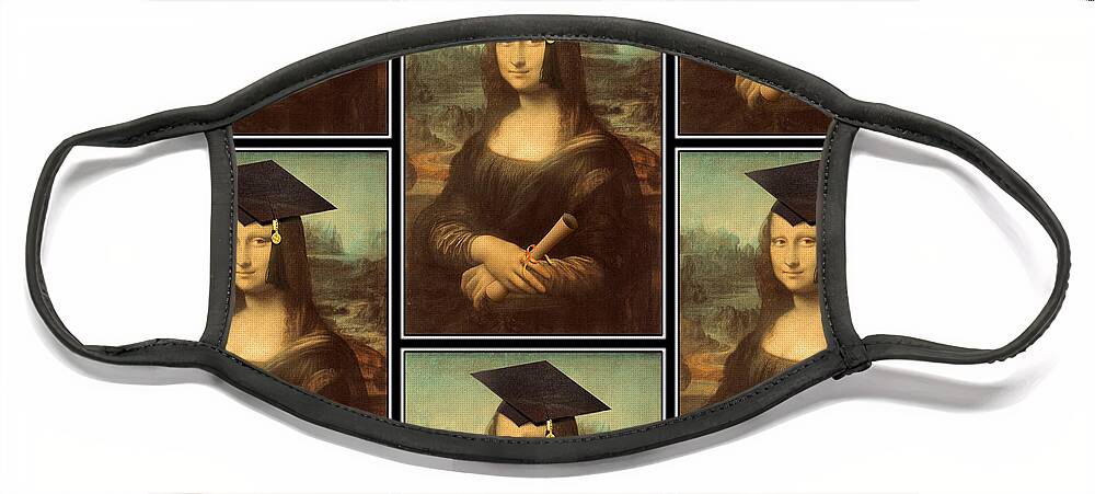 Da Vinci Face Mask featuring the painting Mona Lisa Graduation Day #2 by Gravityx9 Designs