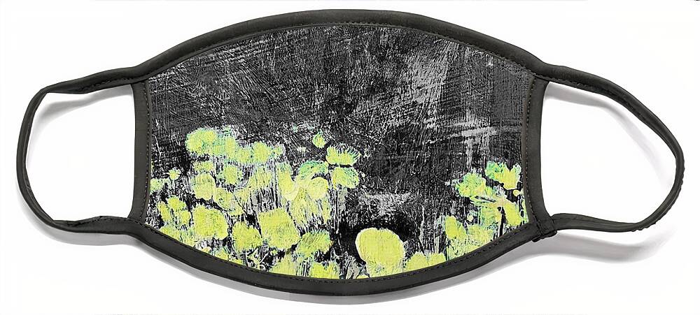 Abstract Face Mask featuring the mixed media Aspen Grove at Night by Sharon Williams Eng