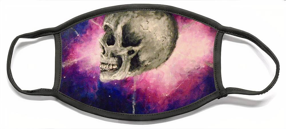 Skull Face Mask featuring the painting Astral Projections by Jen Shearer