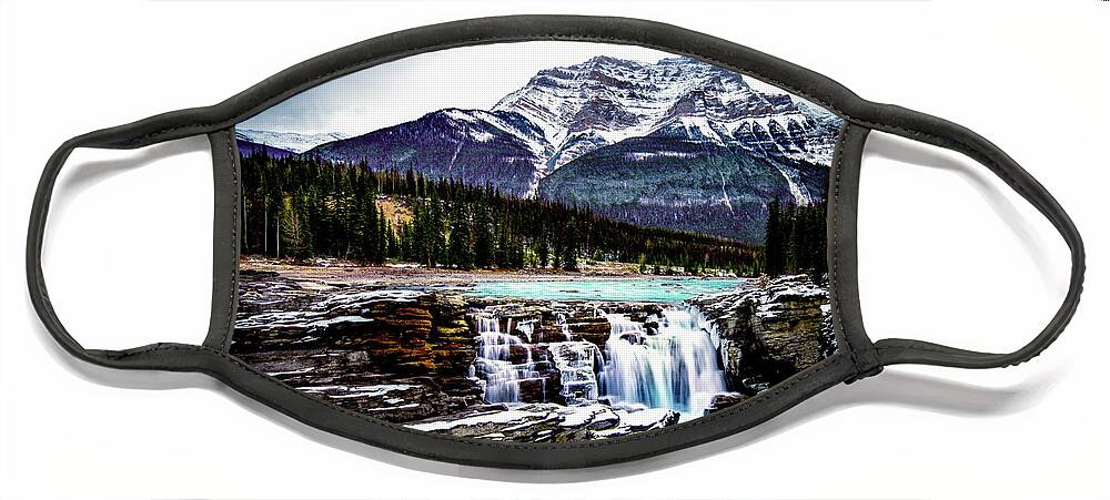 Jasper National Park Face Mask featuring the photograph Athabasca Falls by Darcy Dietrich
