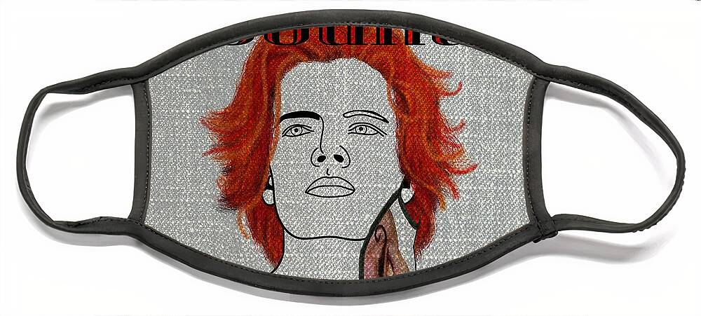 Australiana Face Mask featuring the drawing Australiana Iconic Matches Bloodnut Male I by Joan Stratton