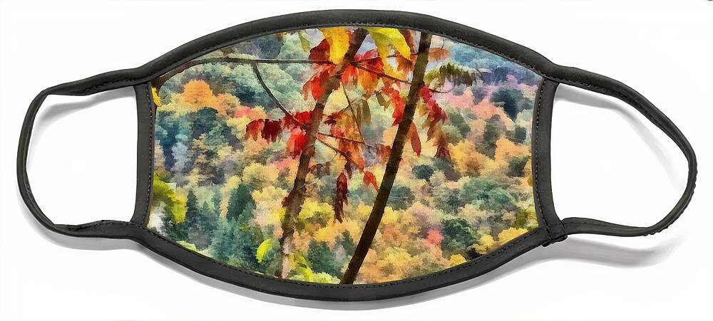 Autumn Face Mask featuring the mixed media Autumn in the Valley by Christopher Reed