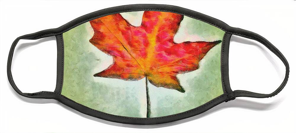 Leaf Face Mask featuring the mixed media Autumn Leaf by Christopher Reed