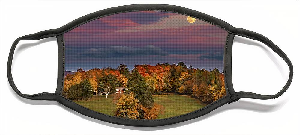 Moon Face Mask featuring the photograph Autumn Moonrise by Tim Kirchoff