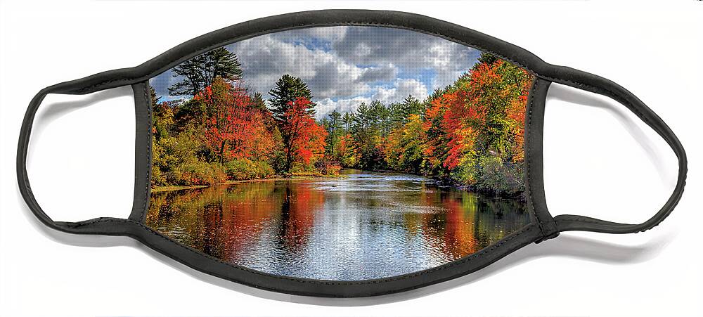 Fine Art Face Mask featuring the photograph Autumn on the Ossipee River by Robert Harris